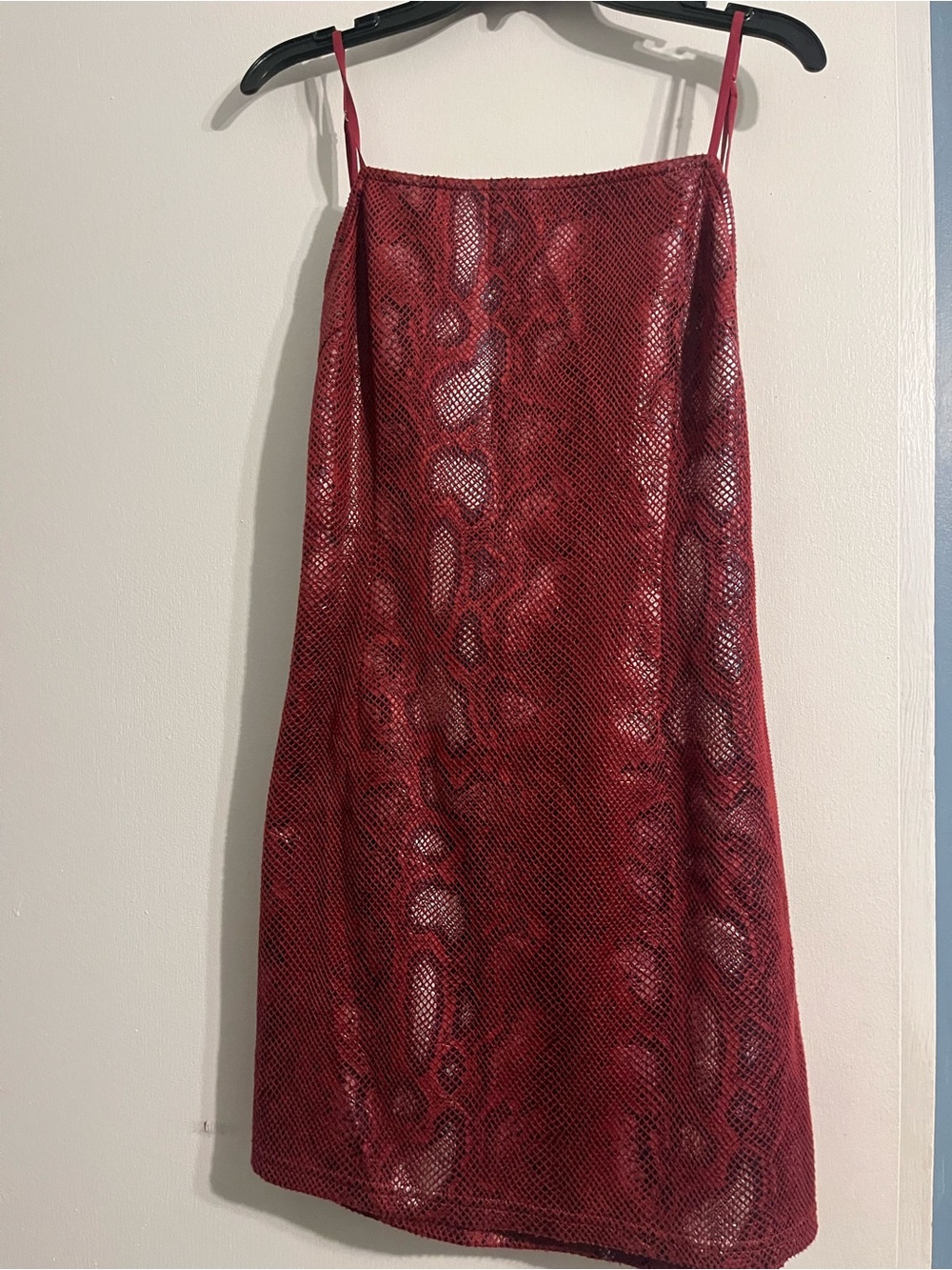 Red Snake-Print Mini Dress